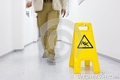 Slip hazard Stock Photo