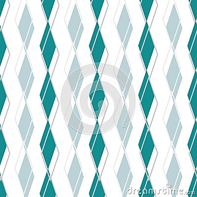 Slipped Argyle, rows of blue green triangles slightly off register, playful fun play on traditional argyle style, vector Vector Illustration