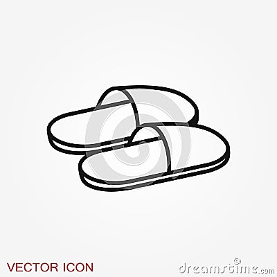 Slippers icon, vector illustration, fachion symbol isolated on background Stock Photo