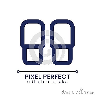 Slippers pixel perfect linear ui icon Vector Illustration