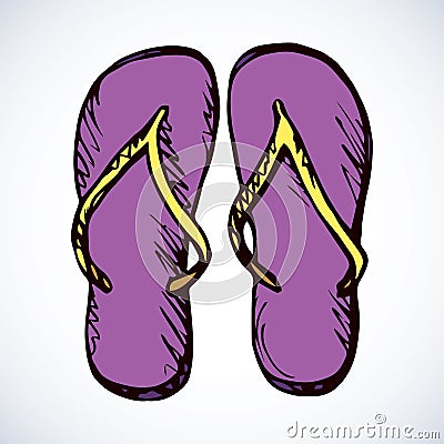 Slippers. Vector drawing Vector Illustration