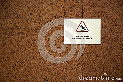 Slippery floor Stock Photo