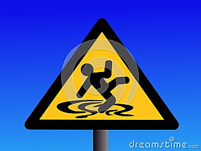 Slippery floor sign Vector Illustration