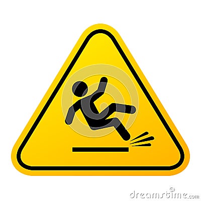 Slippery floor sign Vector Illustration