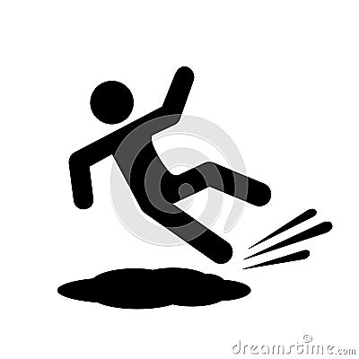 Slippery floor vector icon Vector Illustration