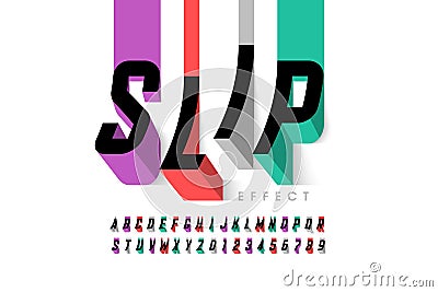 Slipping effect font Vector Illustration