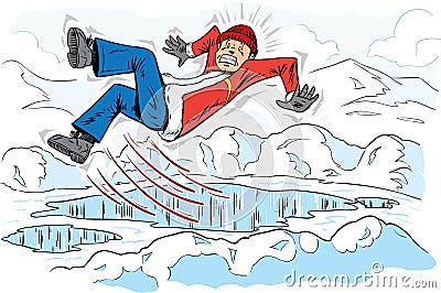 Slipping guy Vector Illustration