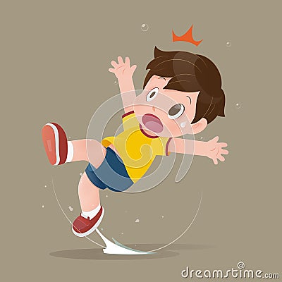 Slipping Vector Illustration