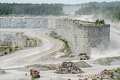 Limestone quarry in Slite Editorial Stock Photo