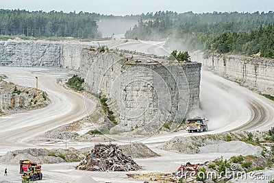 Limestone quarry in Slite Editorial Stock Photo