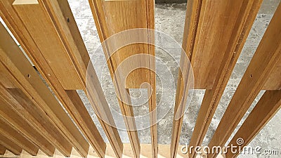 Slitted Wooden decorative panels Stock Photo