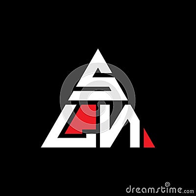 SLN triangle letter logo design with triangle shape. SLN triangle logo design monogram. SLN triangle vector logo template with red Vector Illustration