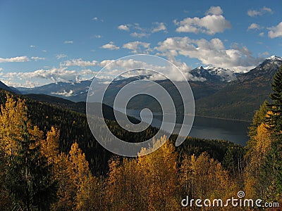 Slocan Valley Autumn View Stock Photo