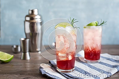 Sloe Gin Fizz Cocktail Stock Photo