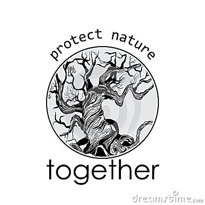 Slogan of nature conservancy Vector Illustration