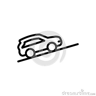Black line icon for Slope, hillside and downgrade Stock Photo