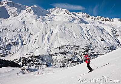 On the slopes of Obergurgl. Austria Stock Photo