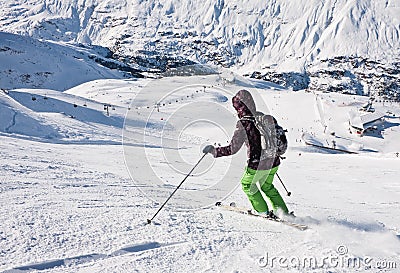 On the slopes of Obergurgl. Austria Stock Photo