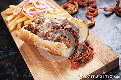 Sloppy joes ground beef sandwich Stock Photo