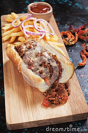 Sloppy joes ground beef sandwich Stock Photo