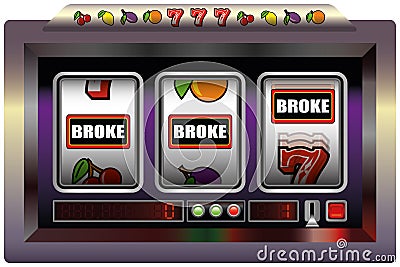 Slot Machine Broke Vector Illustration