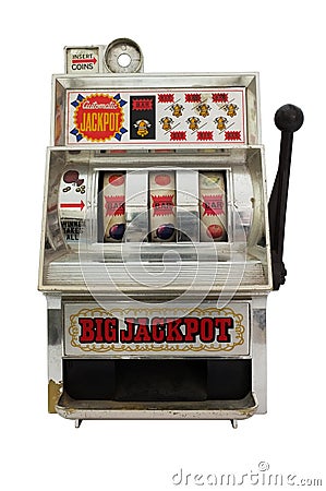 Slot machine with three bells jackpot Stock Photo