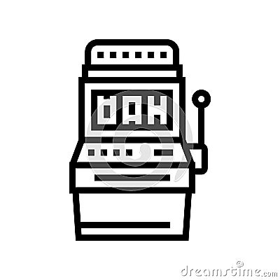 slot mashine game line icon vector illustration Vector Illustration