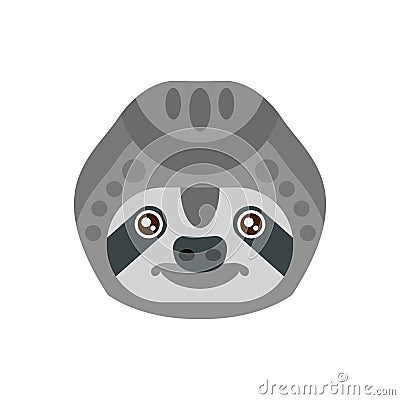 Sloth African Animals Stylized Geometric Head Vector Illustration