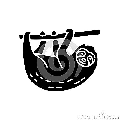 Sloth black glyph icon Vector Illustration