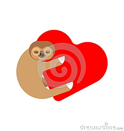 Sloth love. Illustration for February 14 Valentine's Day Vector Illustration