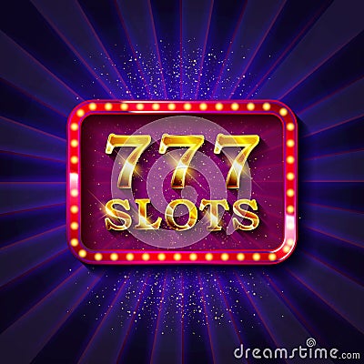 777 slots banner text Vector Illustration