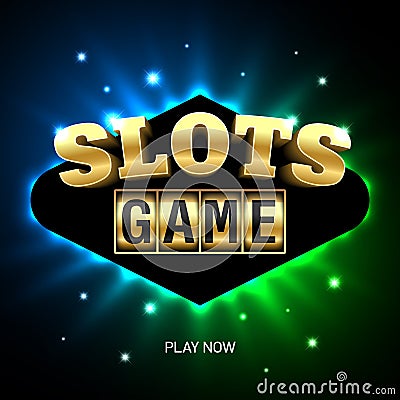 Slots game casino banner Vector Illustration