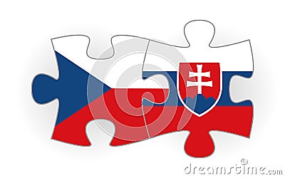 Slovak republic and Czech republic puzzle Vector Illustration