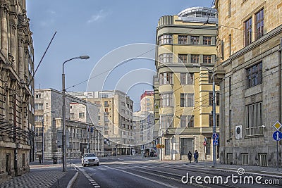 Slovakia, Bratislava - November 5th, 2017 historic old town, buildings from austro-hungarian empire. Editorial Stock Photo