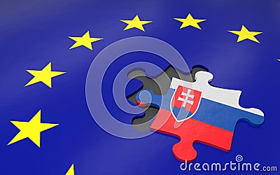 Slovakia and EU Cartoon Illustration