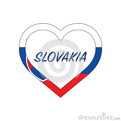 Slovakia flag in heart. I love my country. sign. Stock vector illustration isolated on white background. Vector Illustration