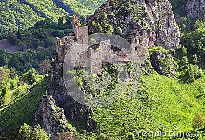Slovakia, historic ruins of castle Lednica Stock Photo