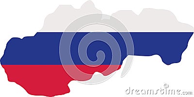 Slovakia map with flag Vector Illustration