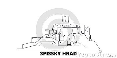 Slovakia, Spissky Hrad line travel skyline set. Slovakia, Spissky Hrad outline city vector illustration, symbol, travel Vector Illustration