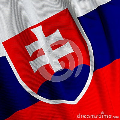 Slovakian Flag Closeup Stock Photo