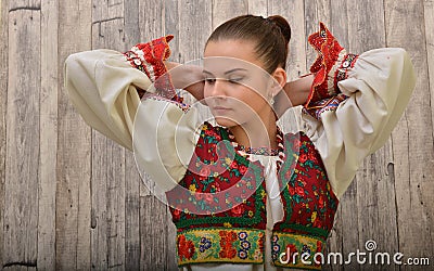 Slovakian folklore clothes traditional Stock Photo