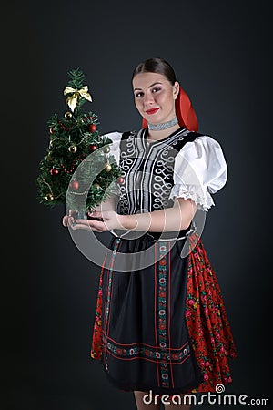 Slovakian folklore dancer Stock Photo