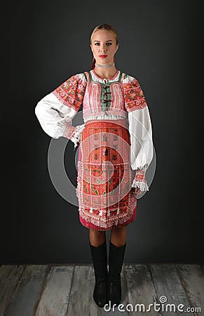 Slovakian folklore woman Stock Photo