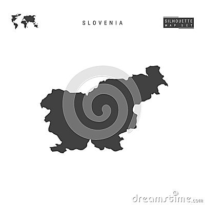 Slovenia Vector Map Isolated on White Background. High-Detailed Black Silhouette Map of Slovenia Vector Illustration