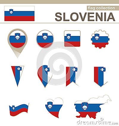 Slovenia Flag Collection Vector Illustration