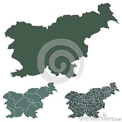 Slovenia map outline administrative regions vector template for infographic design. Administrative borders Vector Illustration