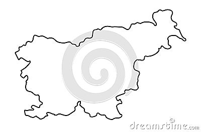 Slovenia map outline vector illustration Vector Illustration