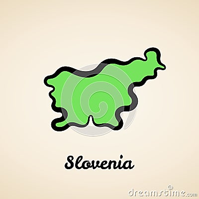Slovenia - Outline Map Vector Illustration