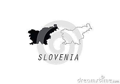 Slovenia outline map national borders Vector Illustration