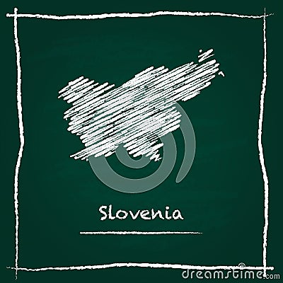 Slovenia outline vector map hand drawn with chalk. Vector Illustration